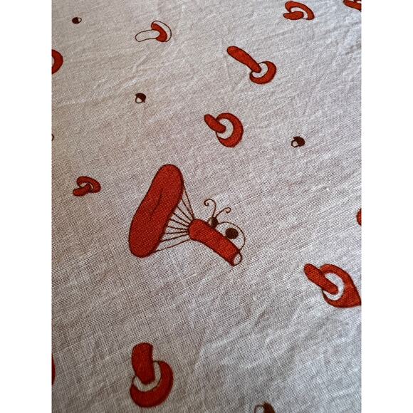 vintage Sally Gee cotton scarf bandana mushroom insect print 20x19 square - Picture 4 of 8